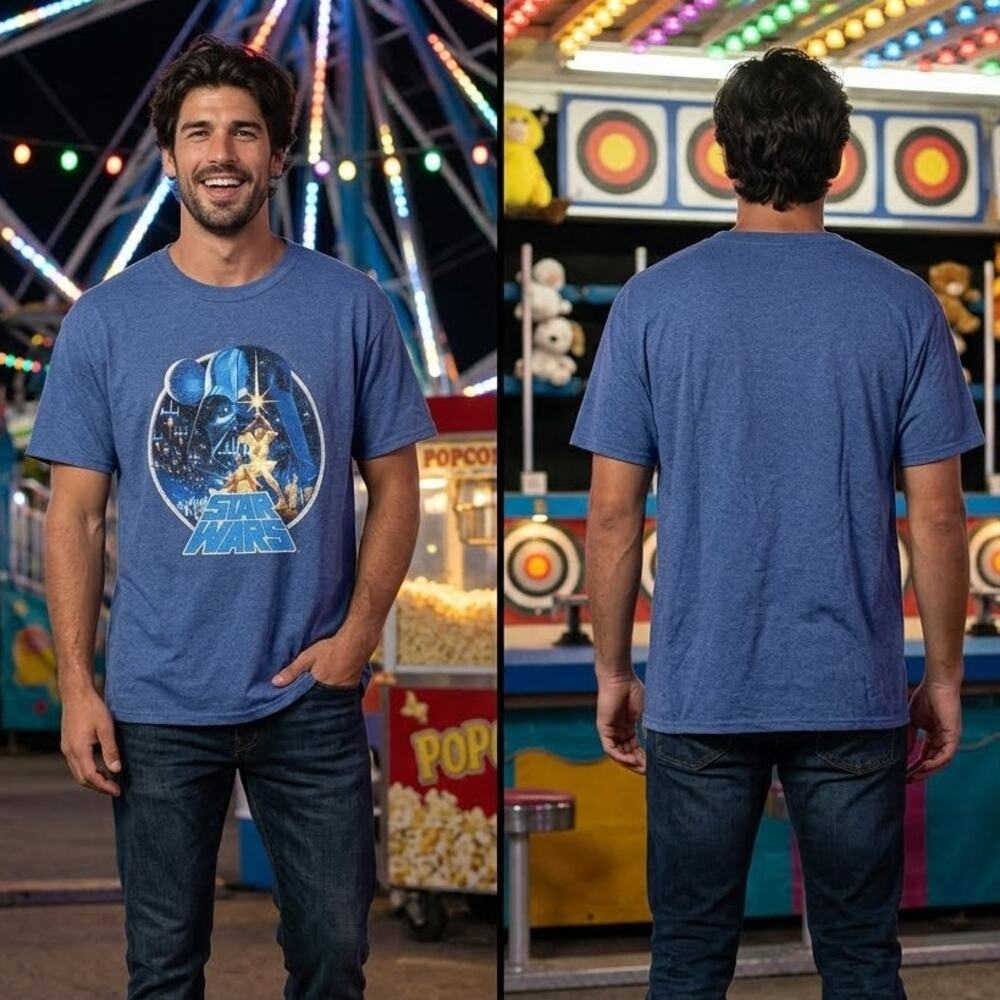 Star Wars A New Hope Shirt Mens L Grey Fifth Sun Circle Logo Graphic Tee 44